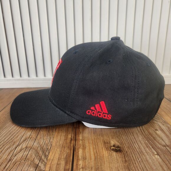Nebraska Cornhuskers Adidas Big N Strapback Hat Cap Black Red NCAA College Sport - Picture 6 of 11